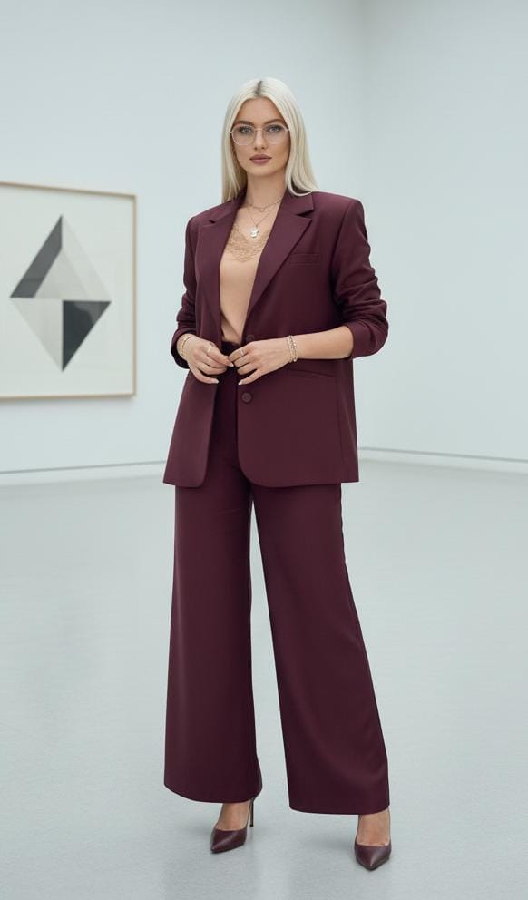 tailleur bordeau
